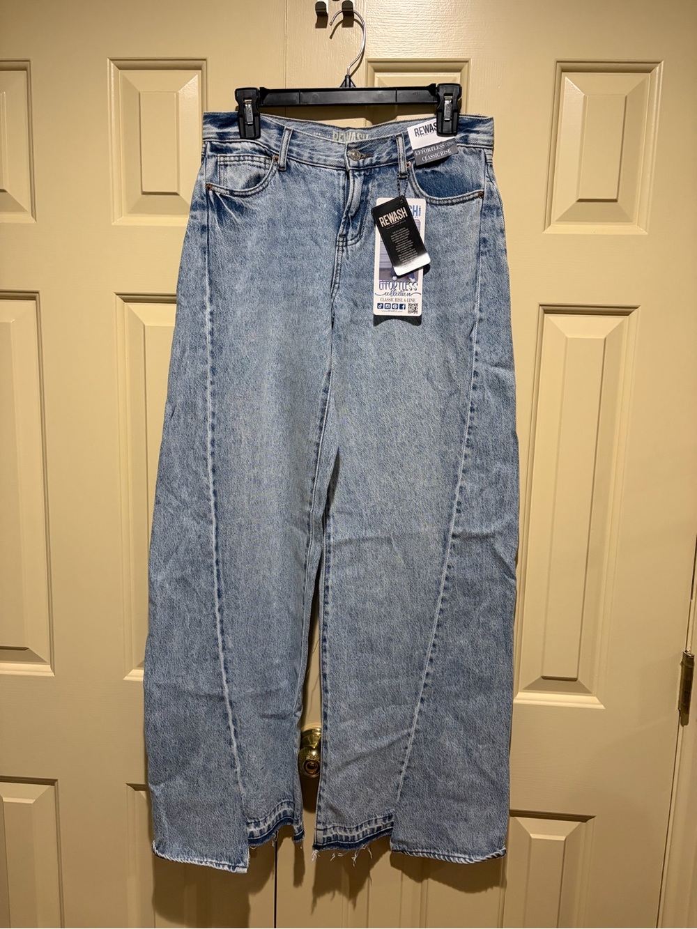 Rewash Light Blue Wide-Leg Jeans with Center Seam